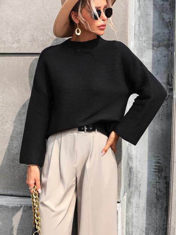 Ribbed Pullover Sweater for Women - Relaxed - Image 5