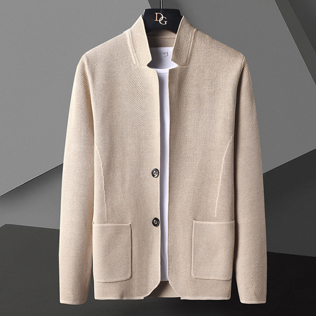Casual Button-Down Jacket for Men - Mandarin Collar - Image 5