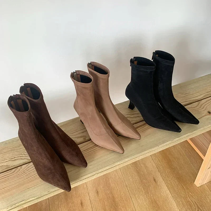 Ankle Heel Boots for Women - Pointed Toe - Image 9