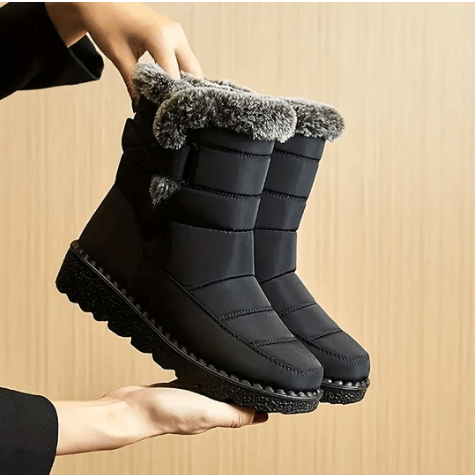 Ankle Boots Winter Boots for Women - Fur Trim - Image 3