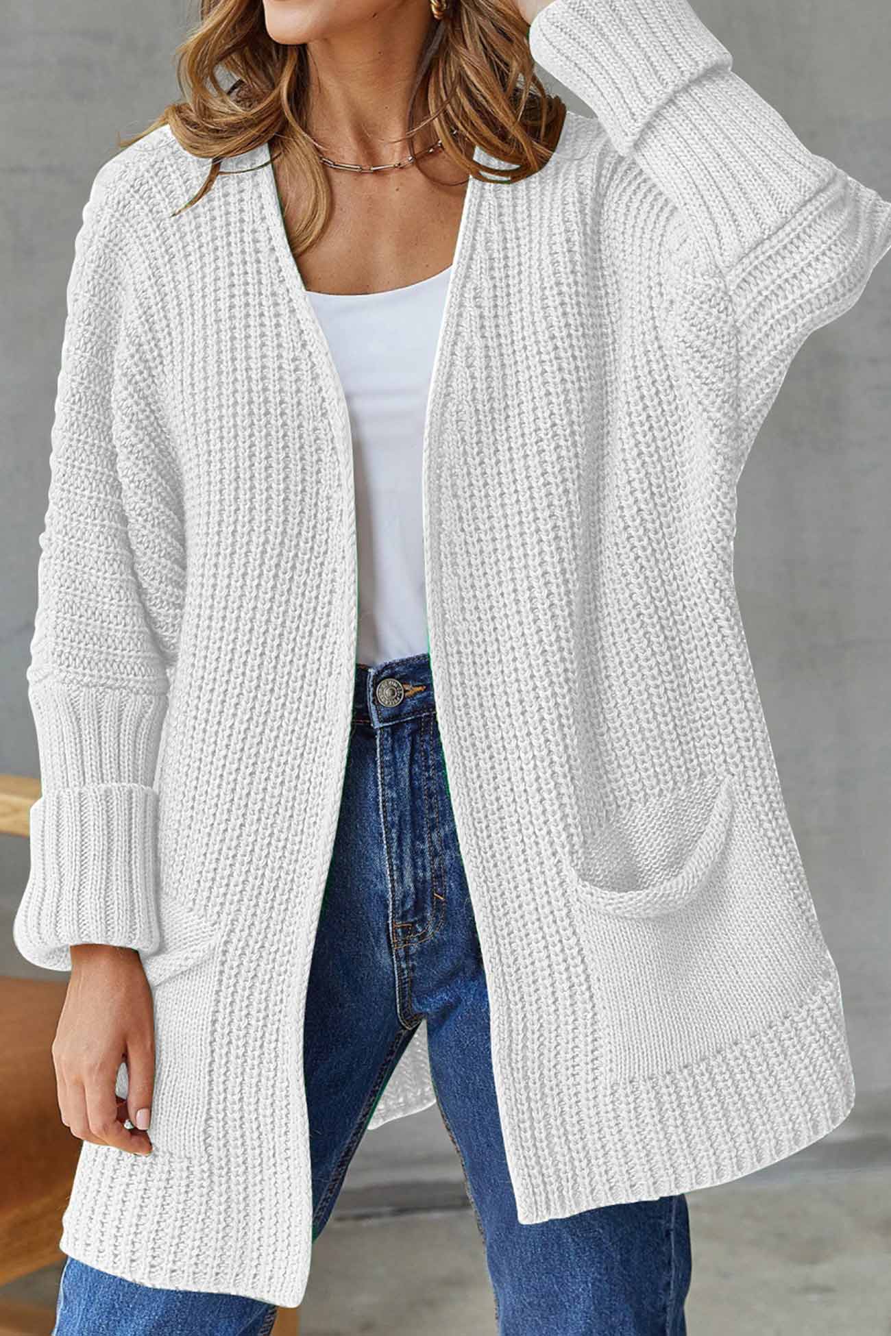 Open Front Cardigan Sweater for Women - Pocket Cardigan - Image 11