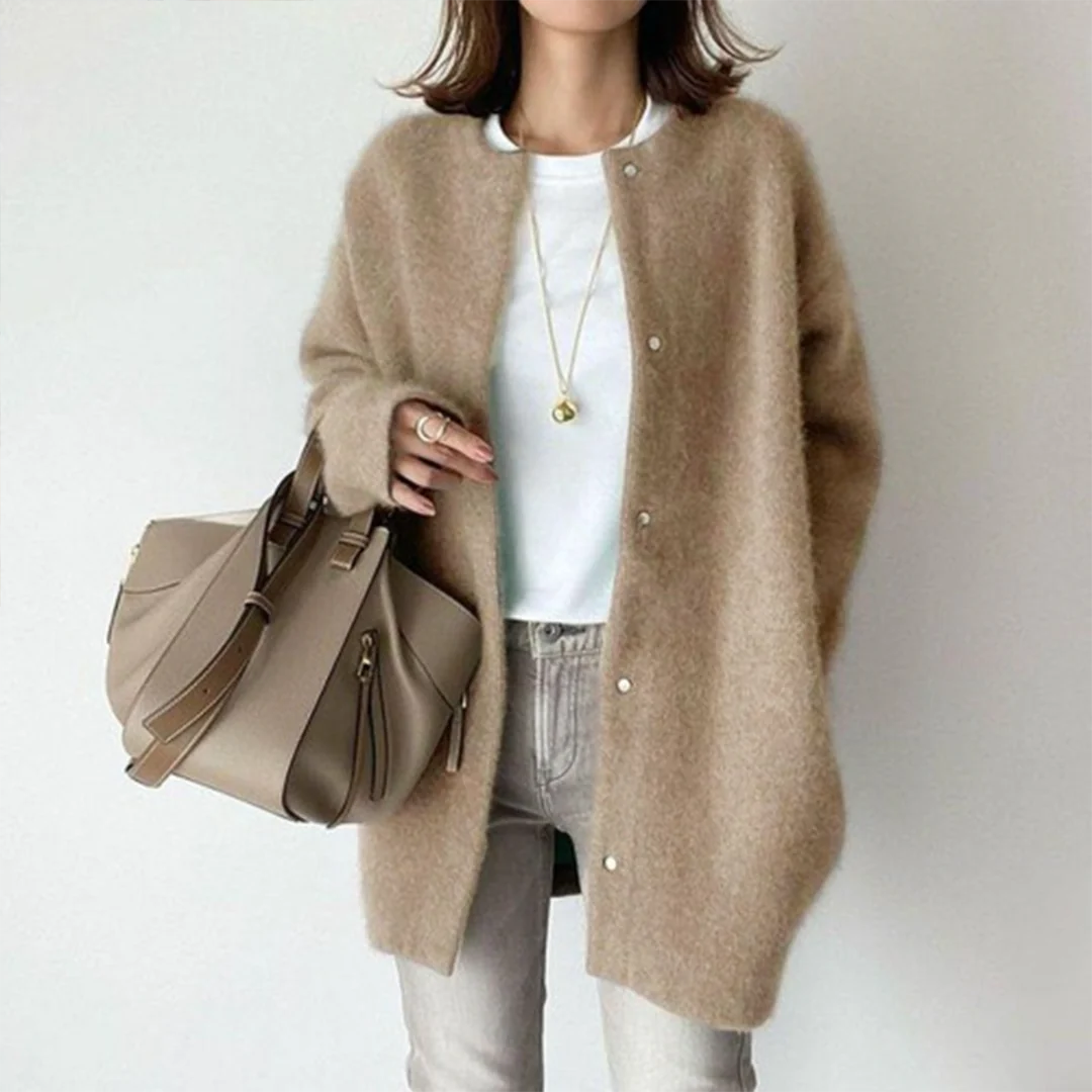 Oversized Cardigan Sweater for Women - Long Sleeve - Image 5