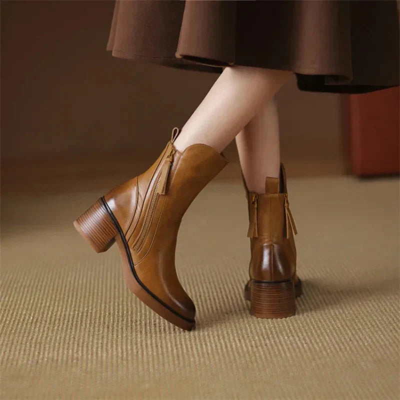 Ankle Boots for Women - Zip Front - Image 6
