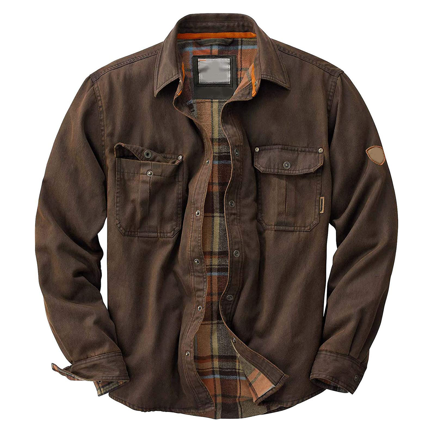 Flannel Lined Shirt Jacket for Men - Long Sleeve - Image 8