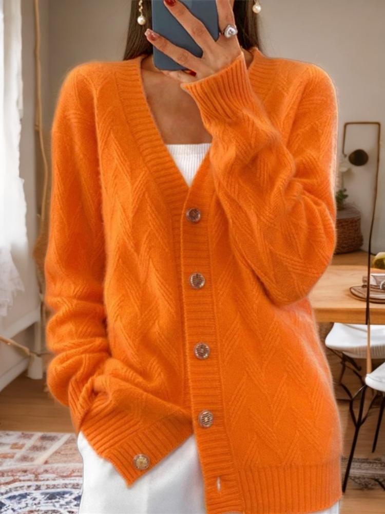 Button-Front Cardigan Sweater for Women - V-Neck - Image 6