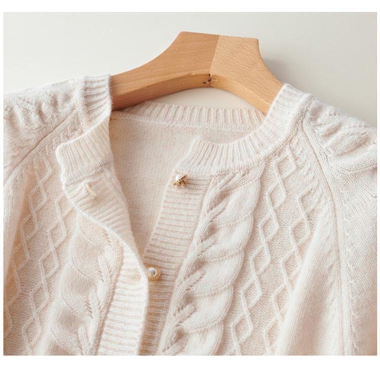 Cable Knit Cardigan Sweater for Women - Button Front - Image 5