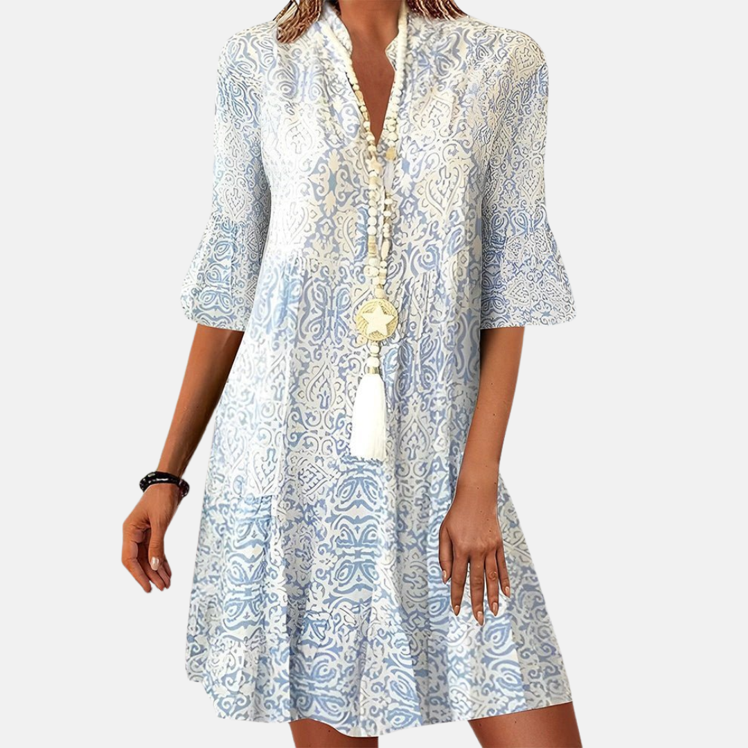 Image of Women's V-Neck A-Line Mini Dress