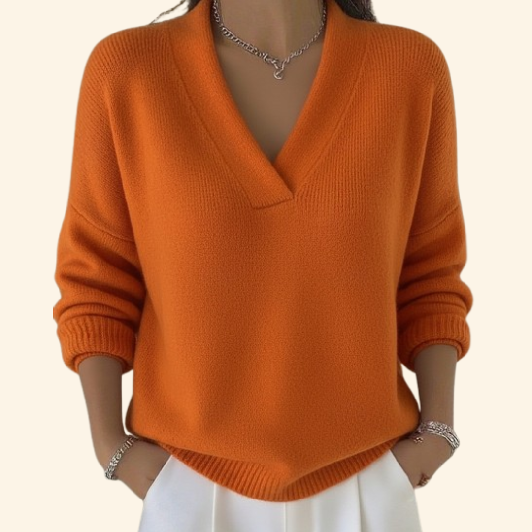 Image of Women's V-Neck Relaxed Fit Sweater