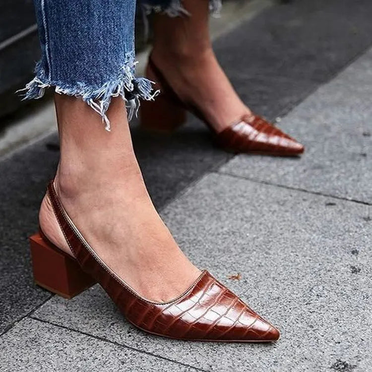 Women's Orthopedic Slingback Heels Shoes - Image 1