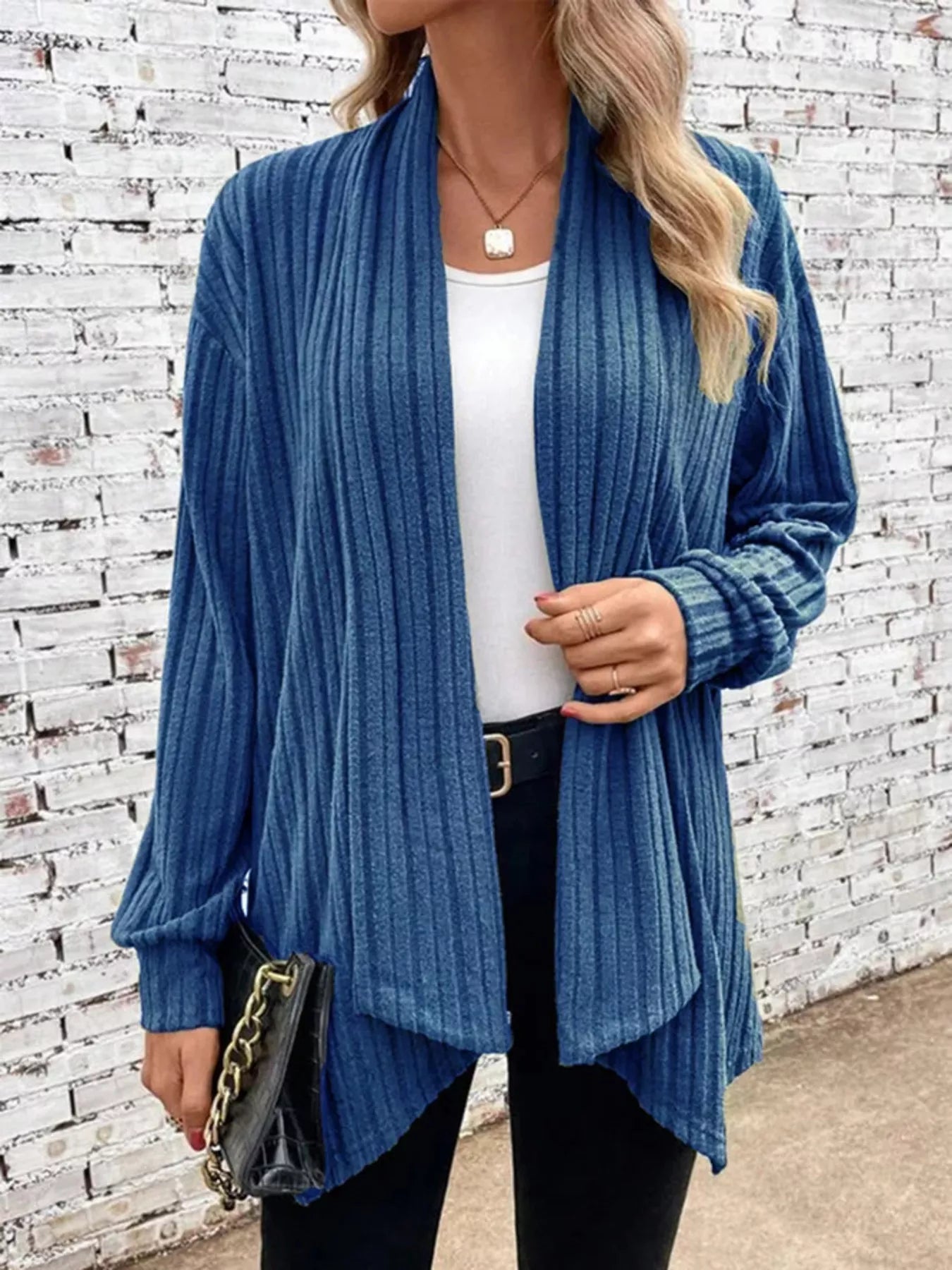 Open Front Cardigan for Women - Relaxed - Image 4
