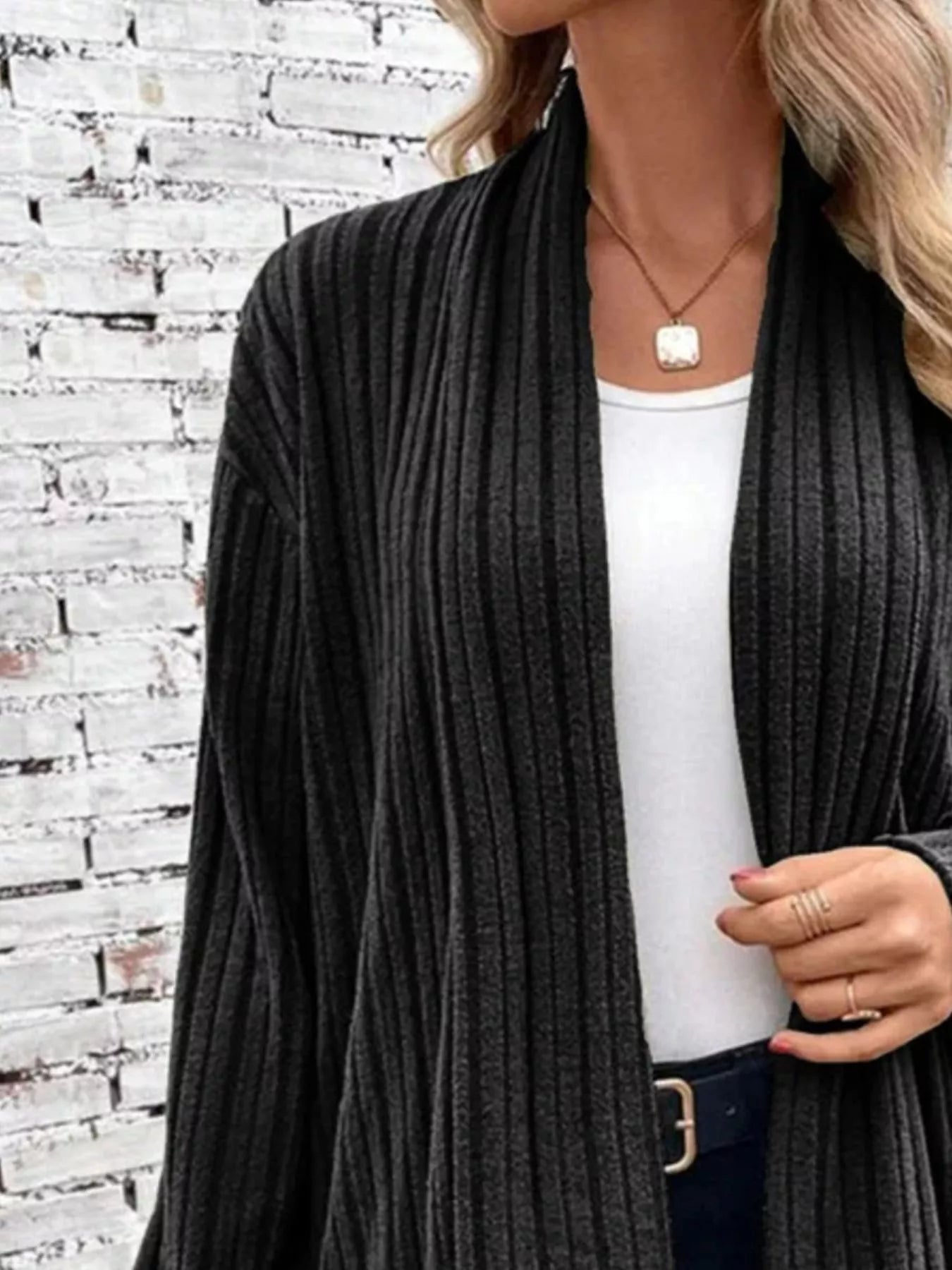 Open Front Cardigan for Women - Relaxed - Image 8