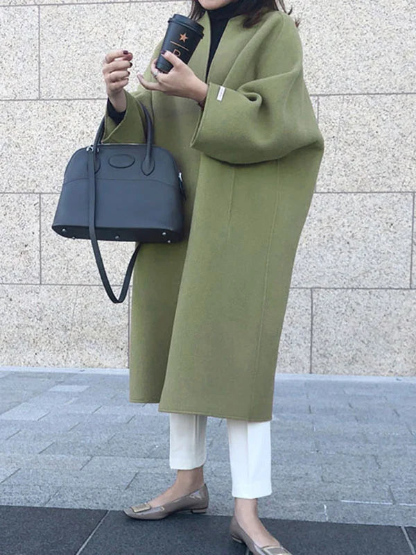Oversized Long Coat for Women - Open Front - Image 4