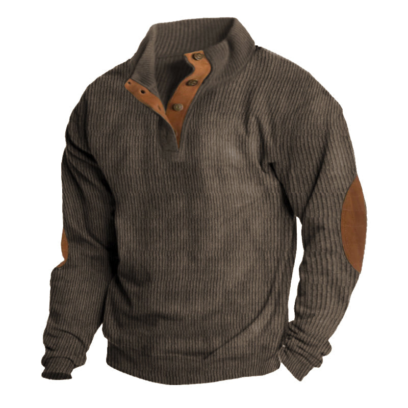 Pullover Sweater for Men - Elbow Patch - Image 2
