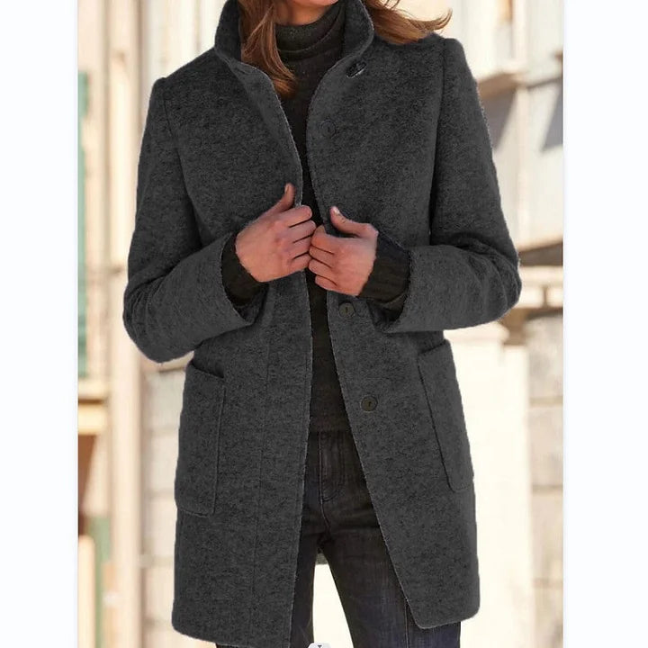 Button-Front Coat for Women - A-Line - Image 6