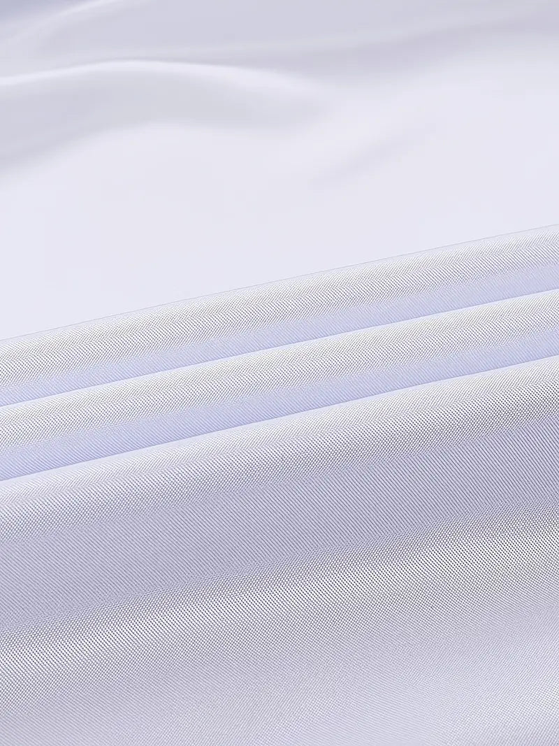 Button-Down Slim Fit Dress Shirt for men - Long Sleeve Point Collar - Buttoned Cuffs Solid Color - Image 7