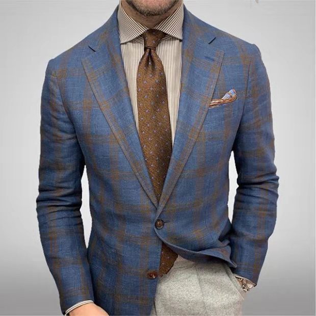 Notch Lapel Blazer for Men - Slim Fit - Image 1