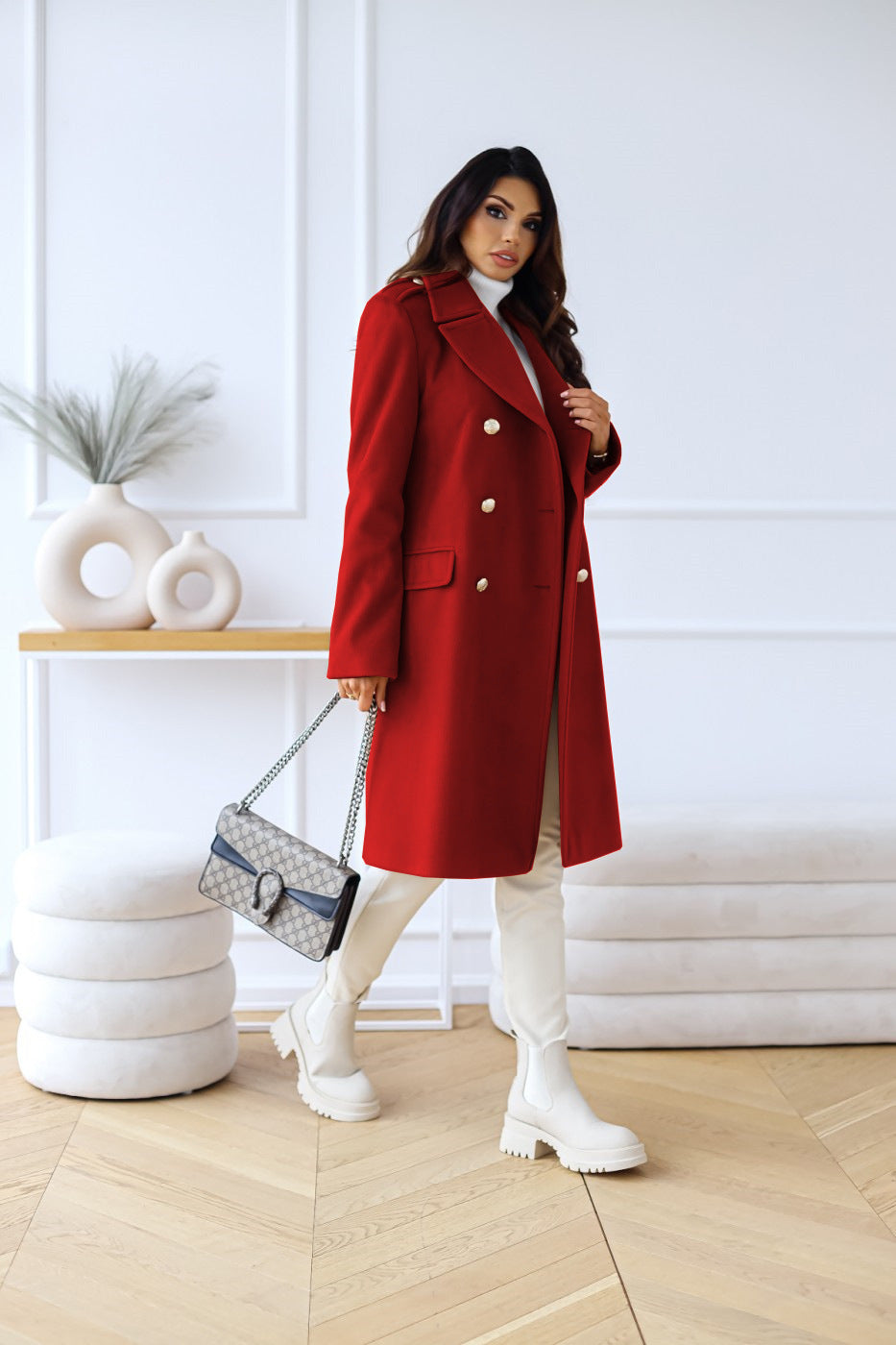 Coat for Women - Double-Breasted - Image 11