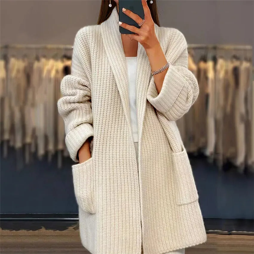 Long Cardigan Sweater Jacket for Women - Open Front - Image 1