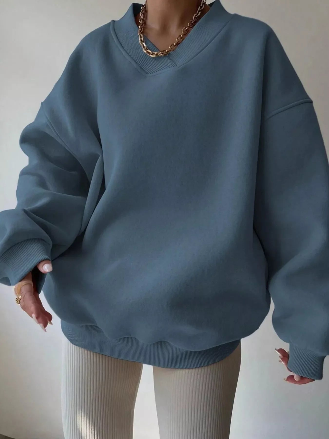 Oversized Pullover Sweater for Women - Drop Shoulder - Image 28