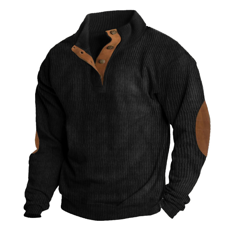 Pullover Sweater for Men - Elbow Patch - Image 3