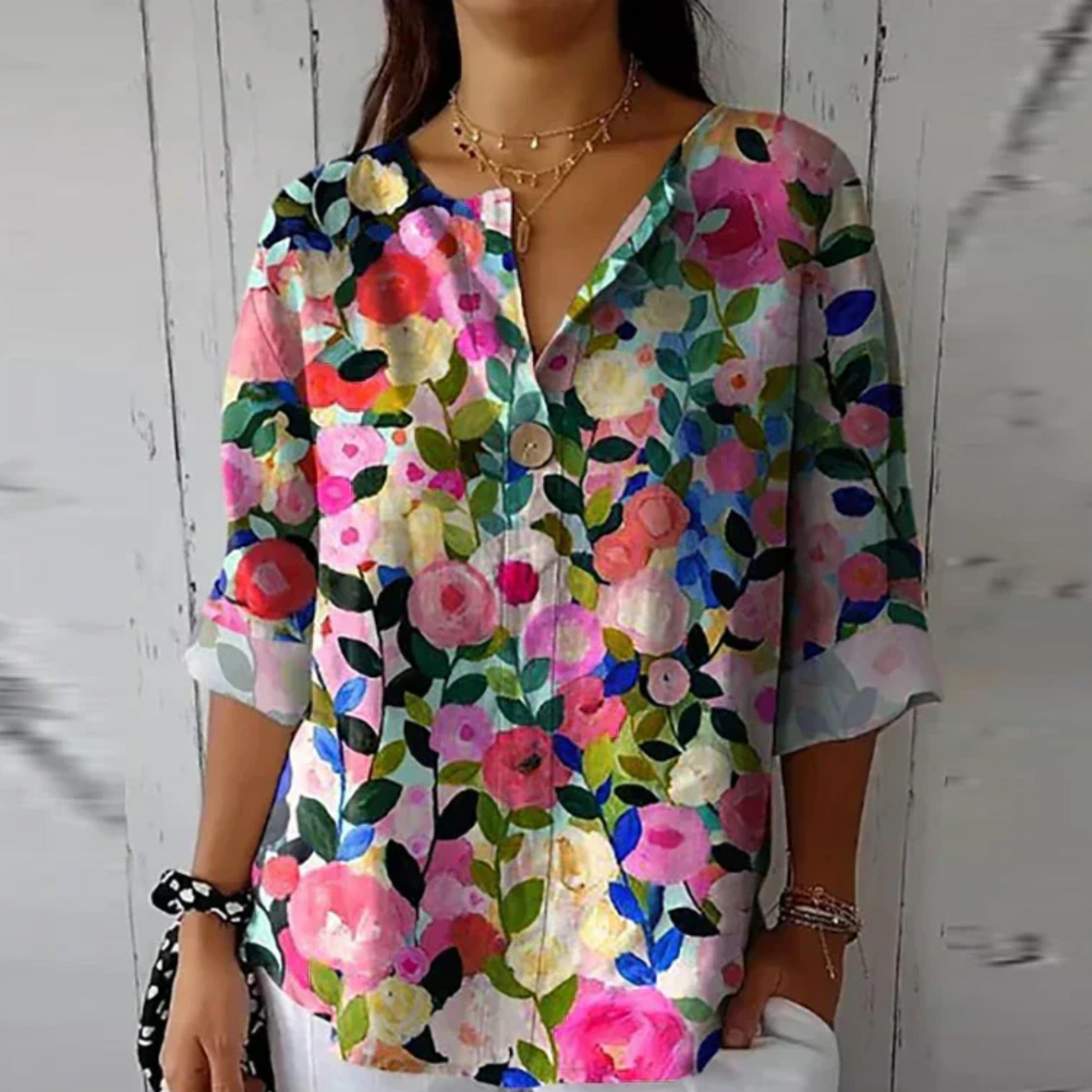 Image of Women's Floral 3/4 Sleeve Blouse