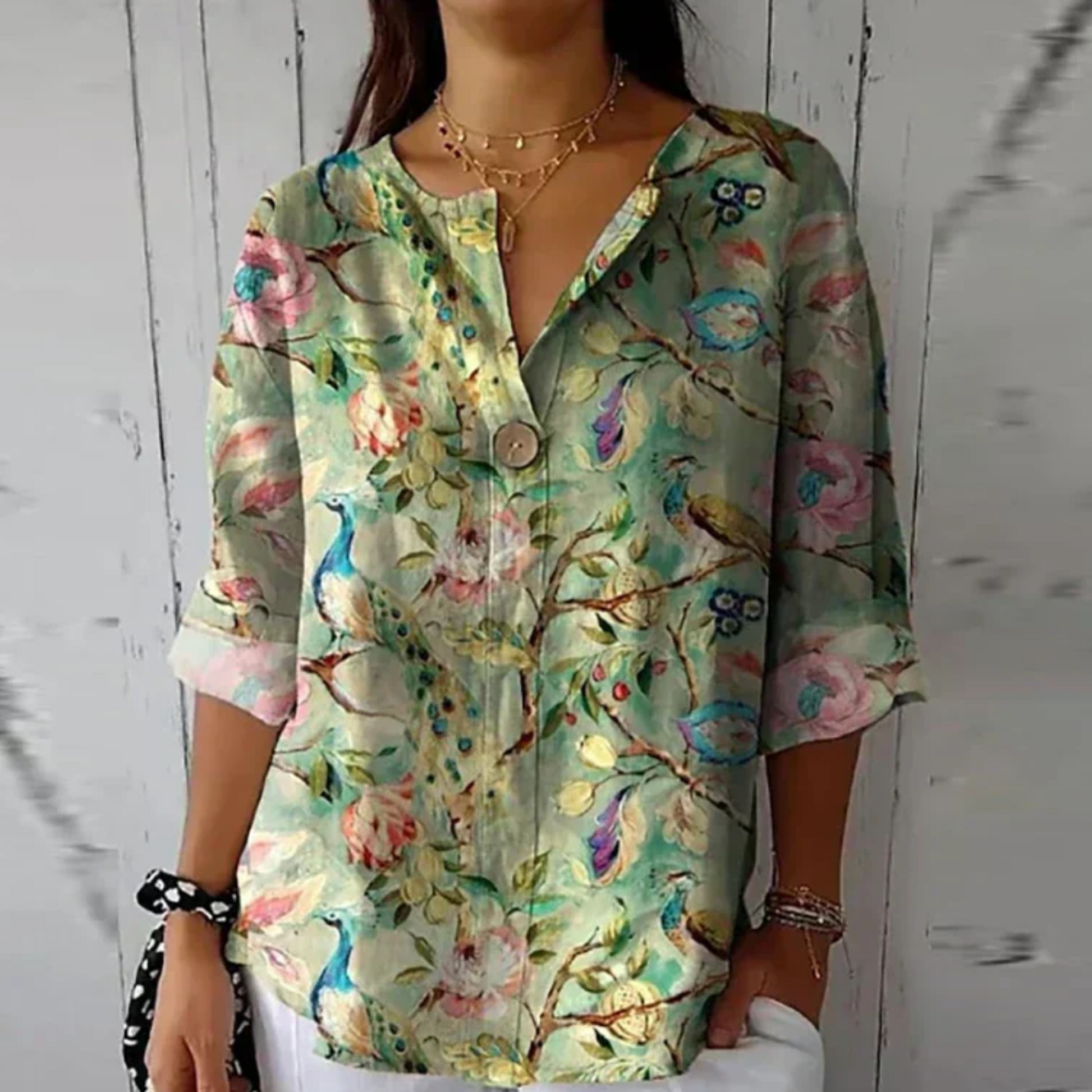 Image of Women's Floral 3/4 Sleeve Blouse