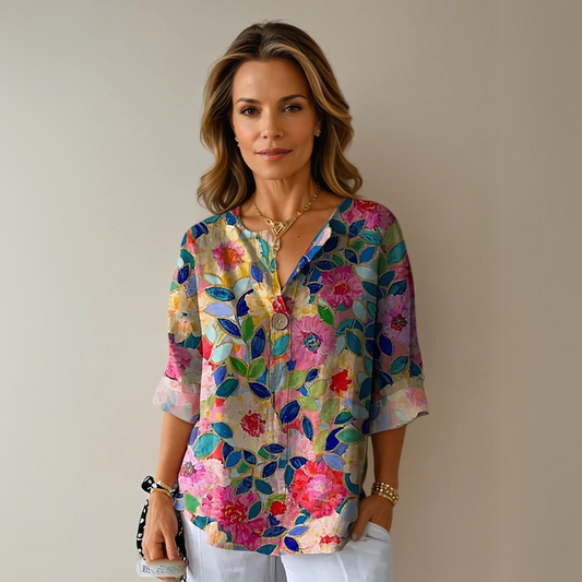 Image of Women's Floral 3/4 Sleeve Blouse