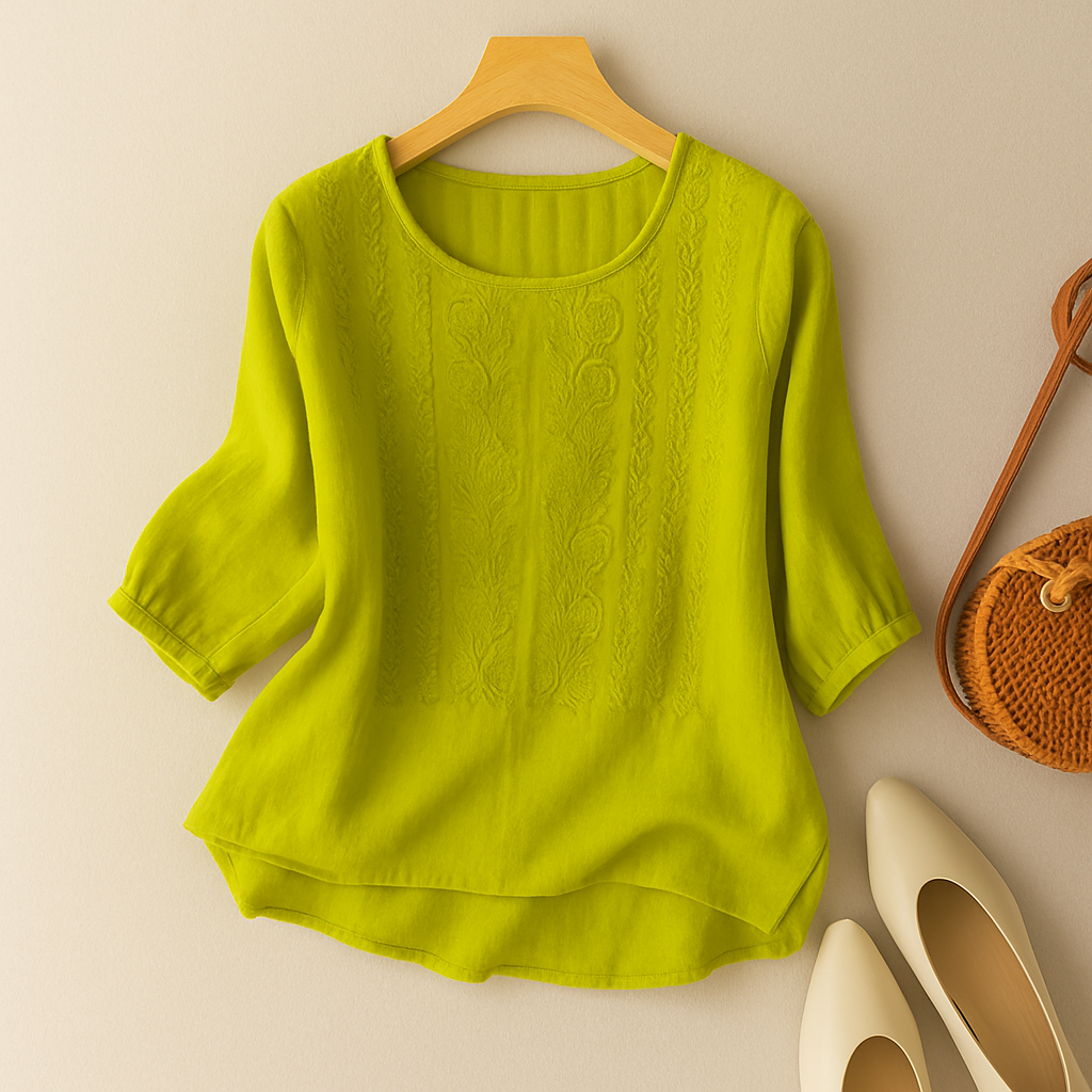 Image of Women's Embroidered 3/4 Sleeve Blouse