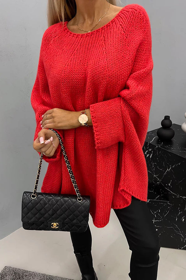 Oversized Raglan Sleeve Sweater for Women - Loose Fit - Image 5