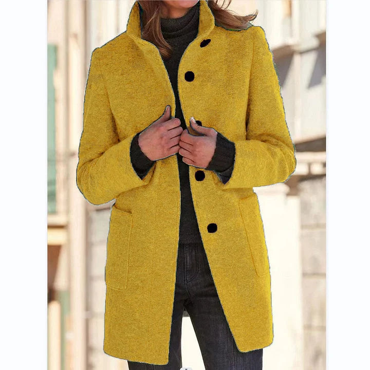 Button-Front Coat for Women - A-Line - Image 11
