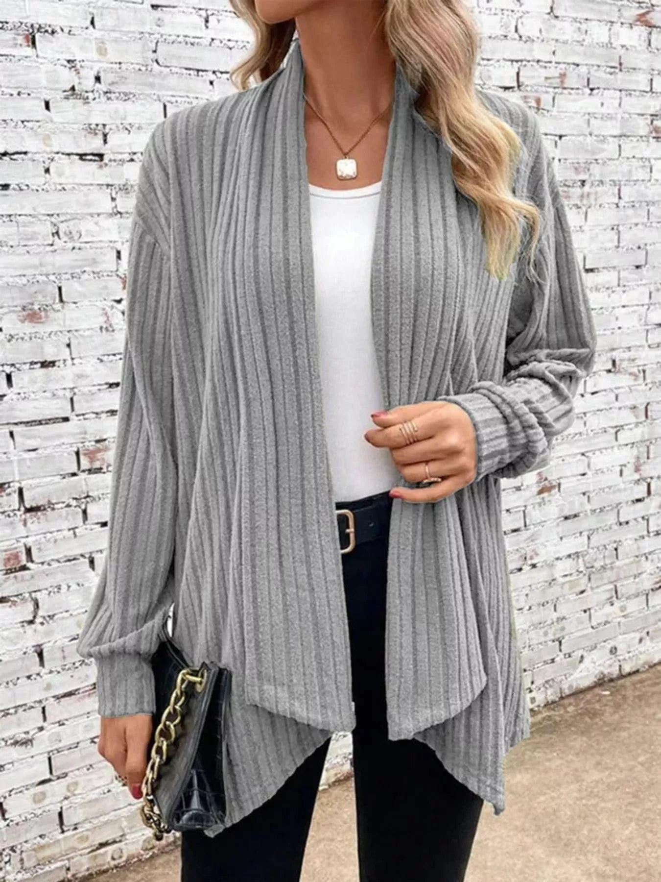 Open Front Cardigan for Women - Relaxed - Image 10