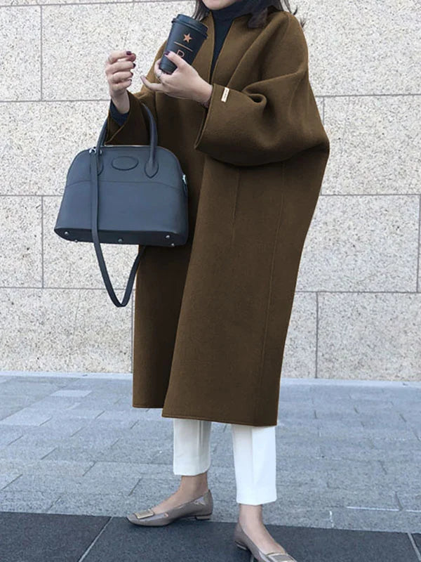 Oversized Long Coat for Women - Open Front - Image 2