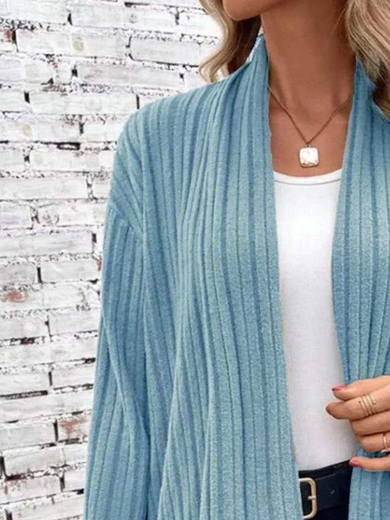 Open Front Cardigan for Women - Relaxed - Image 14