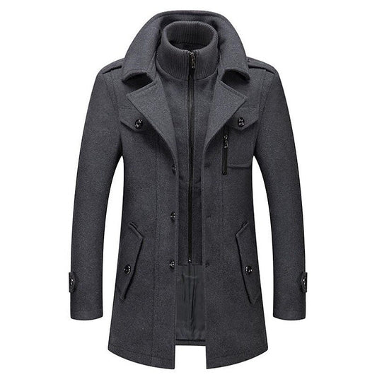 Pea Coat Overcoat for Men - Notch Lapel - Image 1