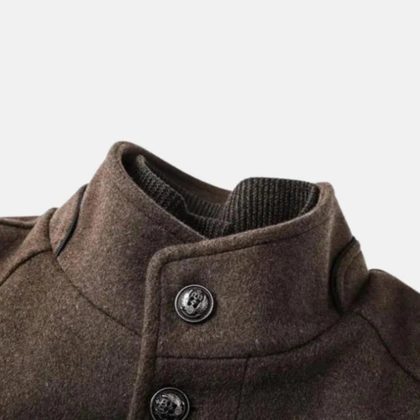 Stand Collar Overcoat for Men - Button Front - Image 6