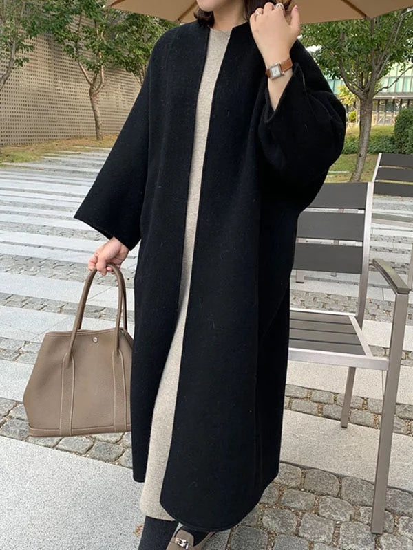 Oversized Long Coat for Women - Open Front - Image 3
