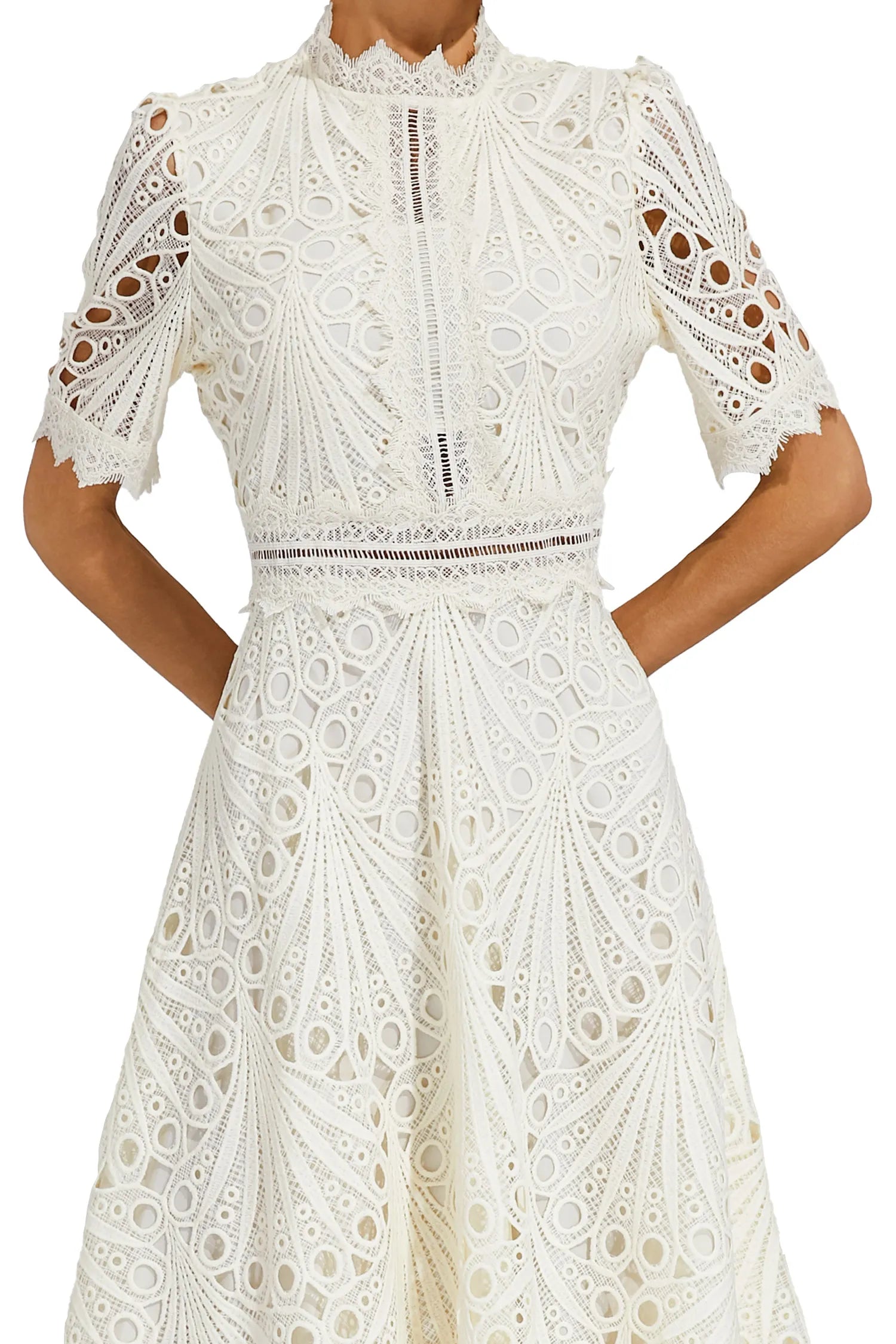 Lace Midi Dress for Women - A-Line Fit and Flare - Image 15