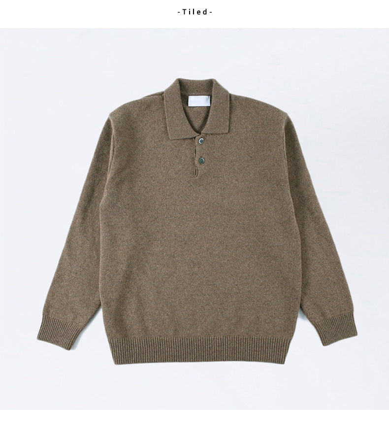 Polo Sweater for Men - Button Front - Image 8