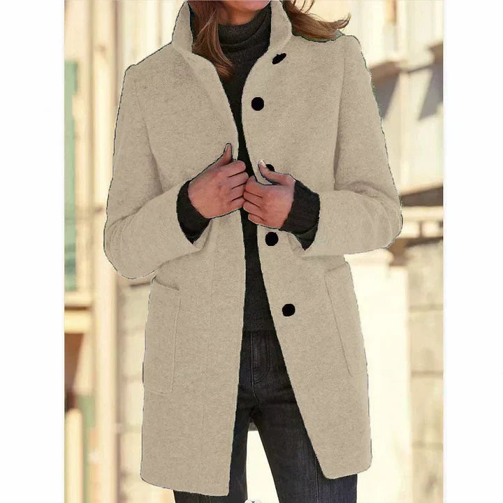 Button-Front Coat for Women - A-Line - Image 8