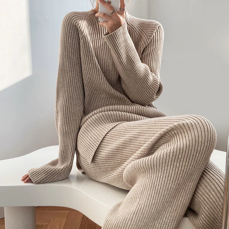 Knit Loungewear Set for Women - Relaxed - Image 2