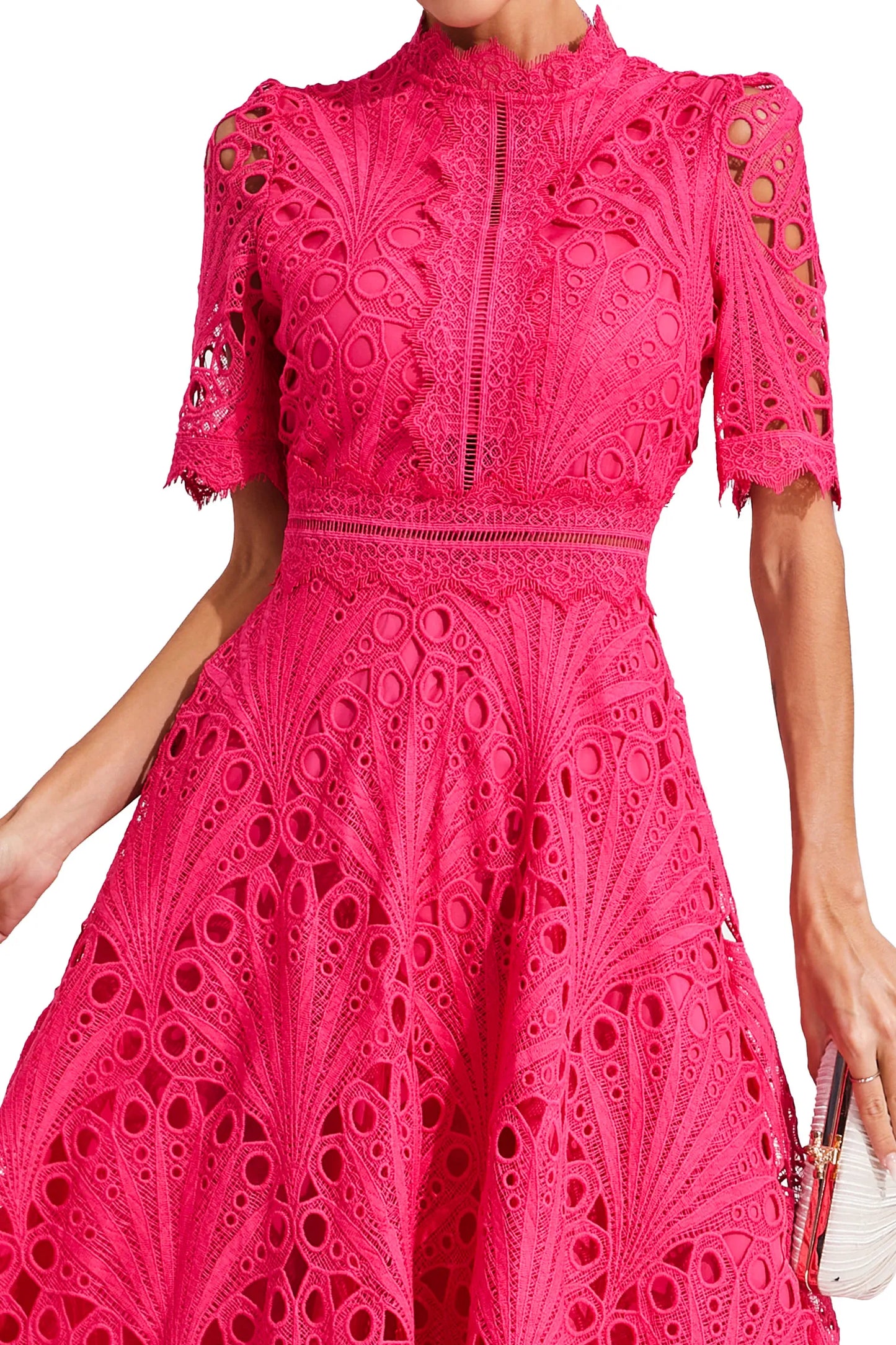Lace Midi Dress for Women - A-Line Fit and Flare - Image 9