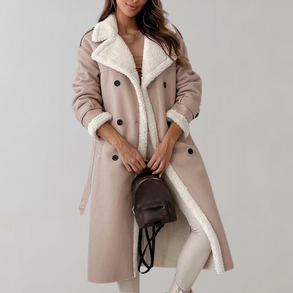 Long Coat for Women - Double-Breasted - Image 3