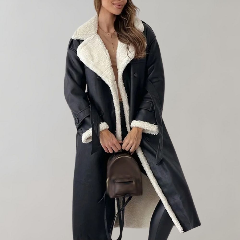 Long Coat for Women - Double-Breasted - Image 1