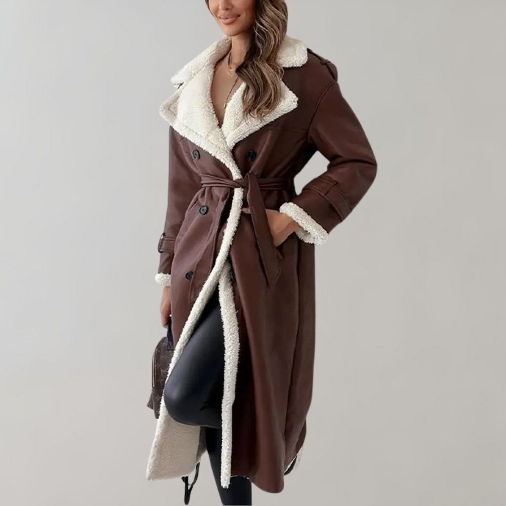 Long Coat for Women - Double-Breasted - Image 4