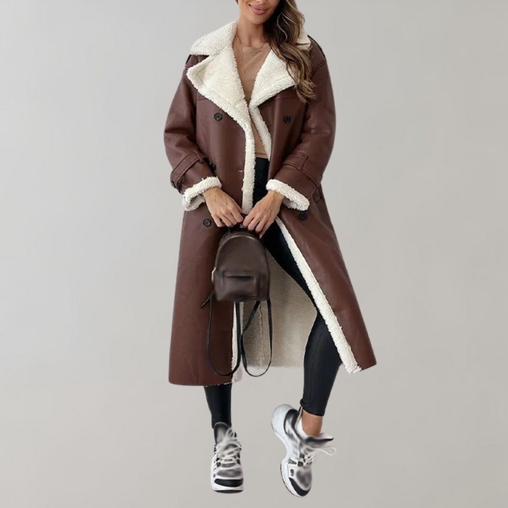 Long Coat for Women - Double-Breasted - Image 10