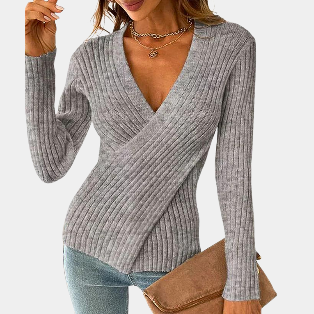 Wrap Sweater for Women - V-Neck - Image 1