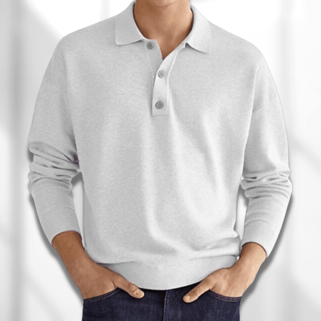 Polo Sweater for Men - Long Sleeve - Image 3