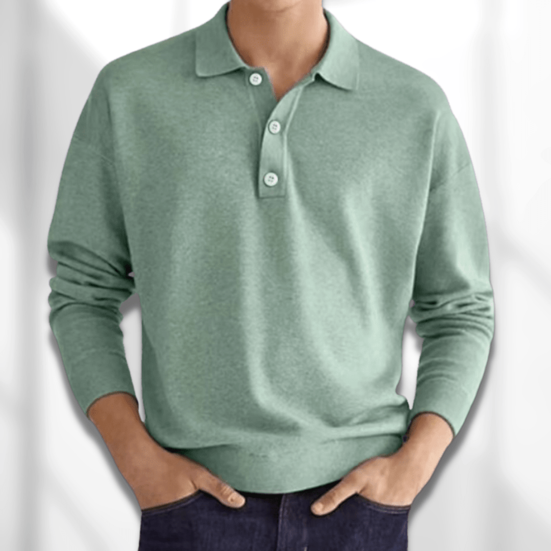 Polo Sweater for Men - Long Sleeve - Image 4