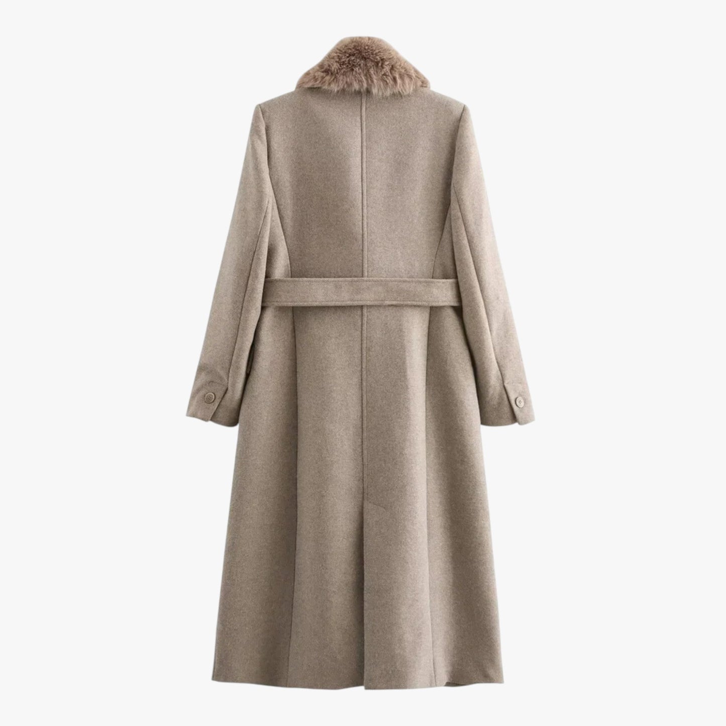 Wrap Coat for Women - Faux Fur Collar - Image 2