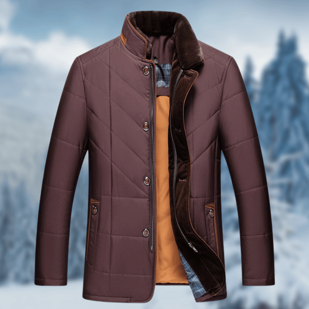 Puffer Jacket for Men - Fur Collar - Image 3